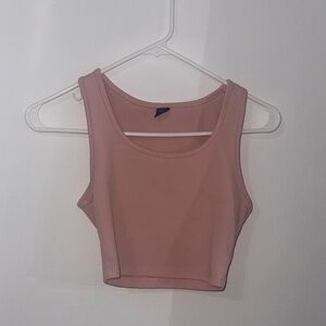 SHEIN Dusty Pink Ribbed Crop Top